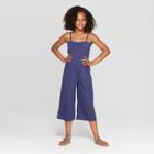 Girls' Cross Front Knit Jumpsuit - Art Class Navy (blue)