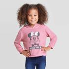 Mickey Mouse & Friends Toddler Girls' Disney Minnie Mouse Minnie Follow Your Heart Fleece Hooded Sweatshirt - Pink