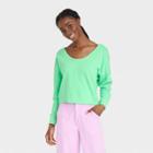 Women's French Terry Scoop Sweatshirt - Universal Thread Green