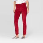 Women's Velvet High-rise Ankle Cropped Skinny Jeans - Universal Thread Red