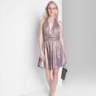 Women's Sleeveless Skater Dress - Wild Fable Blush Metallic