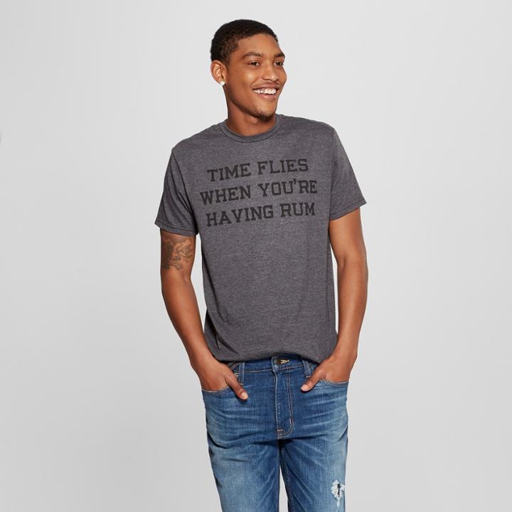 Petitemen's Short Sleeve Time Flies When You're Having Rum Graphic T-shirt - Awake Charcoal M, Size: