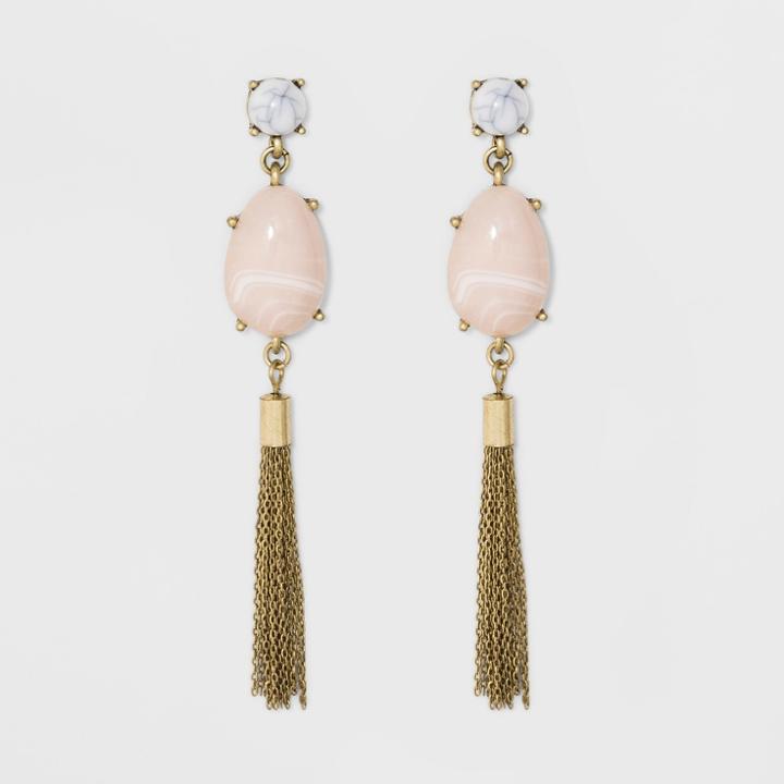 Sugarfix By Baublebar Gemstone Drop Earrings With Tassels - Pink, Girl's