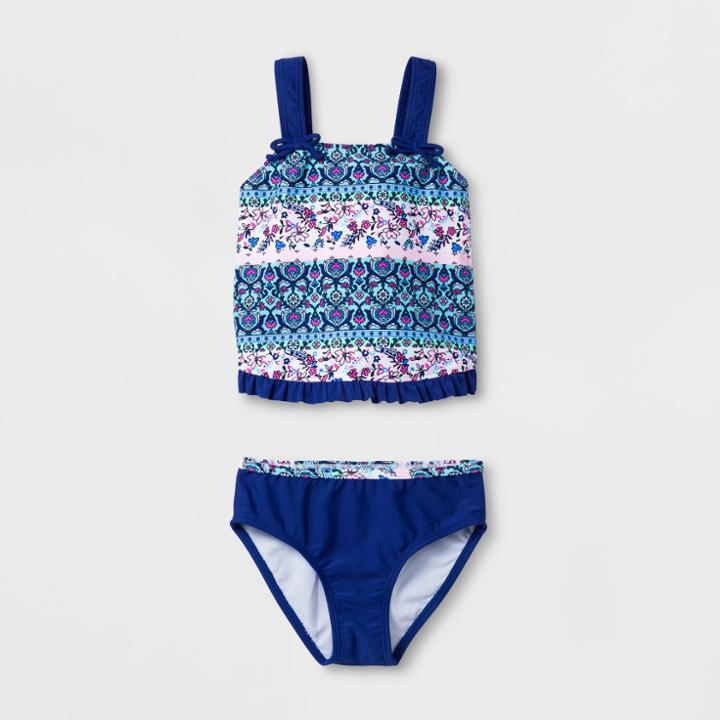 Malibu Dream Girl Girls' Floral Avenue 2pc Tankini Set - 4,