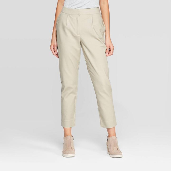 Women's Mid-rise Side Panel Tapered Pants - Prologue Ivory 12, Women's, White
