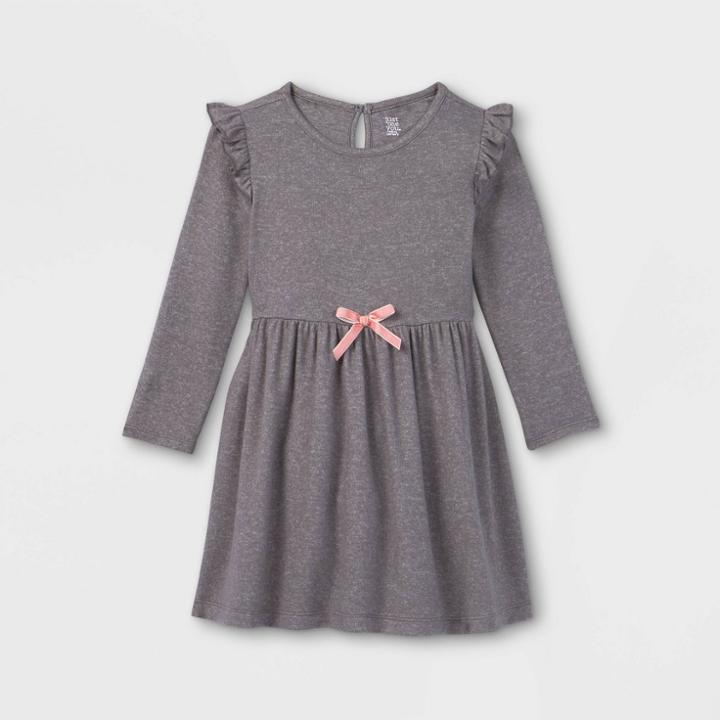 Toddler Girls' Cozy Long Sleeve Dress - Just One You Made By Carter's Heather Gray