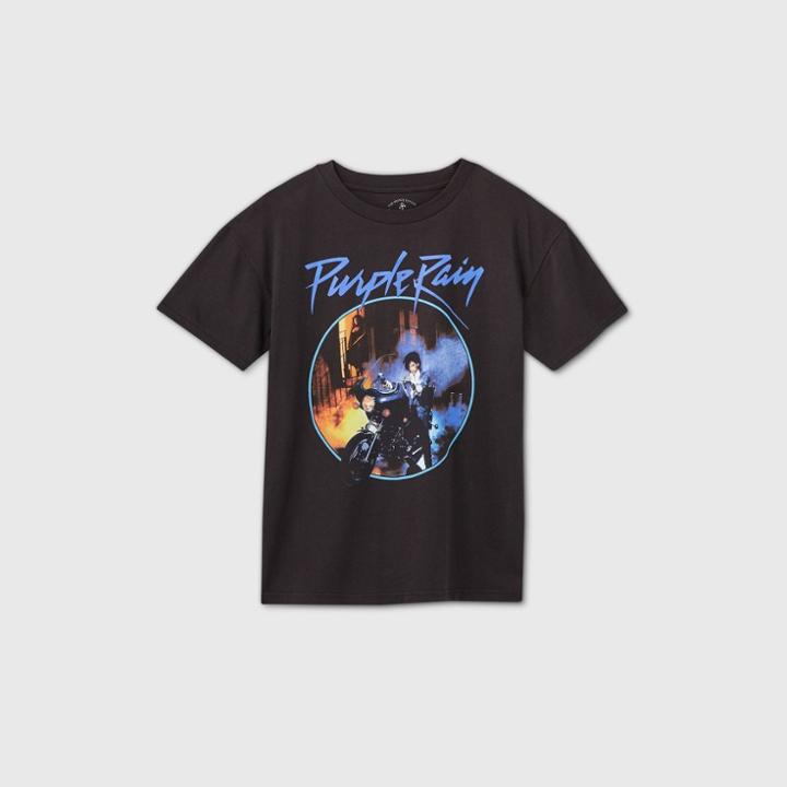 Merch Traffic Women's Prince Purple Rain Short Sleeve Graphic T-shirt - Black Xs, Black/purple