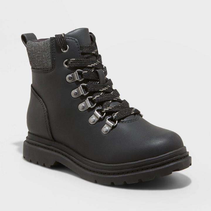 Boys' Atticus Lace-up Combat Boots - Cat & Jack Black