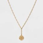 14k Gold Plated Initial 'm' Pendant Chain Necklace - A New Day Gold