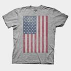 Ripple Junction Adult Full Flag Short Sleeve Graphic T-shirt - Heathered Gray