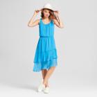 Women's Sleeveless Asymmetrical Hem Dress - A New Day Blue