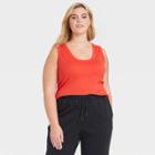 Women's Plus Size Slim Fit Tank Top - A New Day Red