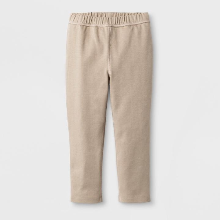 Toddler Girls' Adaptive Uniform Ponte Pants - Cat & Jack Brown