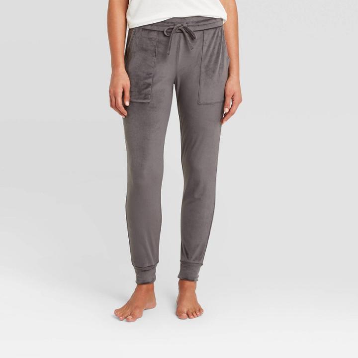 Women's Cozy Fleece Lounge Pajama Pants - Stars Above Charcoal