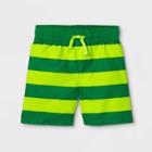 Toddler Boys' Striped Swim Trunks - Cat & Jack Green