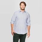 Men's Big & Tall Plaid Standard Fit Long Sleeve Dress Button-down Shirt - Goodfellow & Co Amparo Blue