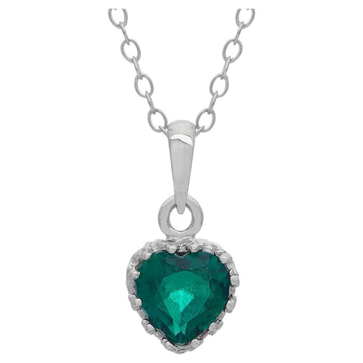 3/4 Tcw Tiara Emerald Crown Pendant In Sterling