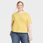 Women's Plus Size Short Sleeve Boxy T-shirt - Universal Thread Yellow