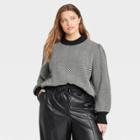 Women's Plus Size Crewneck Pullover Sweater - Who What Wear Black Jacquard