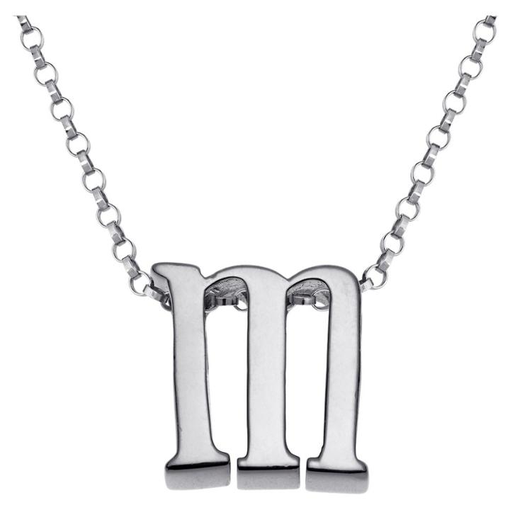 Target Women's Sterling Silver 'm' Initial Charm Pendant -