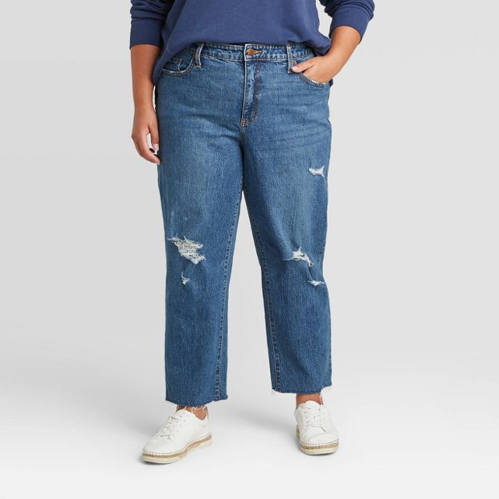 Women's Plus Size High-rise Straight Jeans - Universal Thread Medium Wash