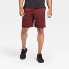 Men's Textured Shorts - All In Motion Maroon Heather S, Men's, Size: Small, Red Grey