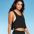 Women's Side-tie Cover Up Cropped Tank Top - Wild Fable Black