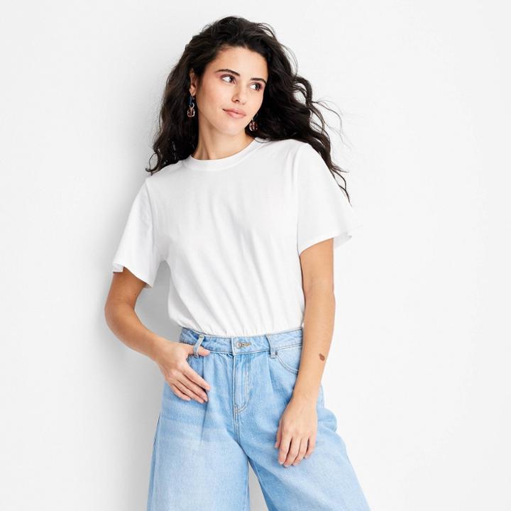 Women's Short Sleeve Everyday Bodysuit - Future Collective With Gabriella Karefa-johnson White Xxs