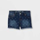 Girls' Embroidered Star Jean Shorts - Cat & Jack Dark Wash