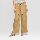 Women's Regular Fit Wide Leg Belted Trouser - A New Day Brown