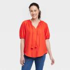 Women's Short Sleeve Top - Knox Rose Coral Orange