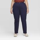 Women's Plus Size Slim Fit Chino Pants - Ava & Viv Navy (blue)
