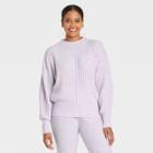 Women's Crewneck Ribbed Pullover Sweater - A New Day Light Purple