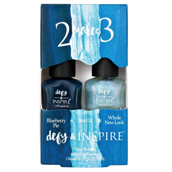 Defy & Inspire Duo Nail Polish Set 2 Makes 3 - Blueberry Pie + Star Lit