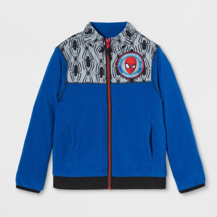 Marvel Boys' Spider-man Fleece Jacket - Blue