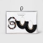 Sugarfix By Baublebar Mixed Media Hoop Earring Gift Set - Black, Women's,