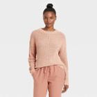 Women's Crewneck Textured Pullover Sweater - Universal Thread Blush