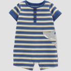 Baby Boys' Shark Striped Romper - Just One You Made By Carter's Blue