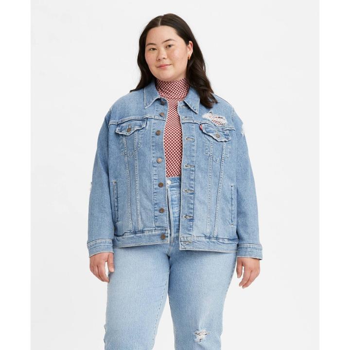 Levi's Women's Plus Size Ex-boyfriend Trucker - Pick Holes