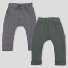 Lamaze Baby 2pk Organic Cotton Jogger Pants - Green/gray 24m, Kids Unisex