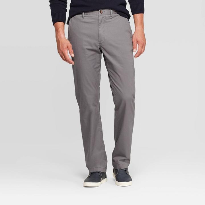 Men's Straight Chino Pants - Goodfellow & Co Gray