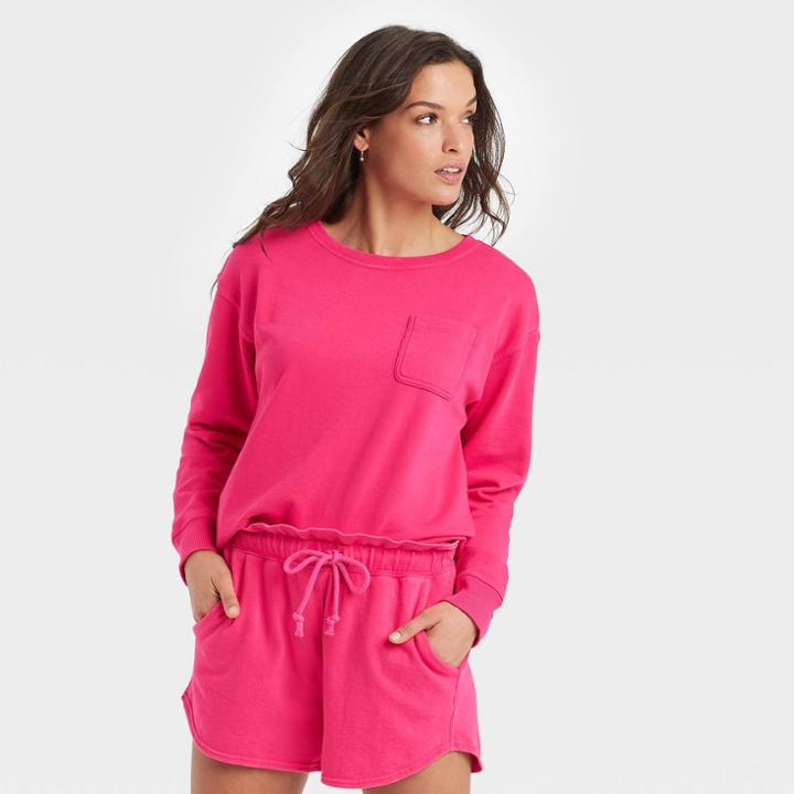 Women's French Terry Sweatshirt - Universal Thread Pink