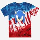 Sega Boys' Sonic Americana Tie-dye Short Sleeve T-shirt - Red/white/blue