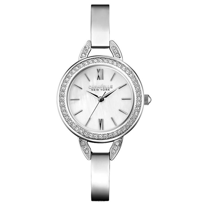 Women's Caravelle New York Crystal Stainless Steel Bangle Watch 43l166 -