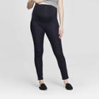 Maternity Mid-rise Crossover Panel Jeggings - Isabel Maternity By Ingrid & Isabel Dark Wash 14, Women's, Blue