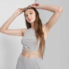 Women's Wrap-tie Tiny Tank Top - Wild Fable Gray