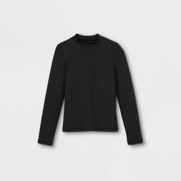 Girls' Long Sleeve Rash Guard - Cat & Jack Black
