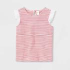 Oshkosh B'gosh Toddler Girls' Sleeveless Striped Ruffle Tank Top - Red