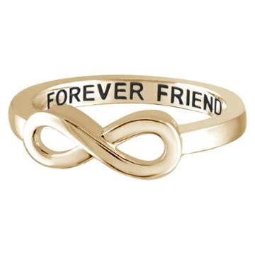 Distributed By Target Women's Sterling Silver Elegantly Engraved Infinity Ring With Forever Friend - Yellow