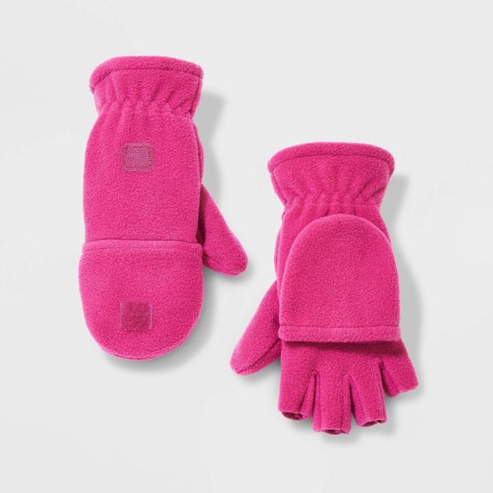 Girls' Solid Fleece Gloves - Cat & Jack Pink